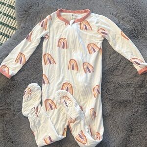 Kyte Baby Terracotta Rainbow Zippered Footie
